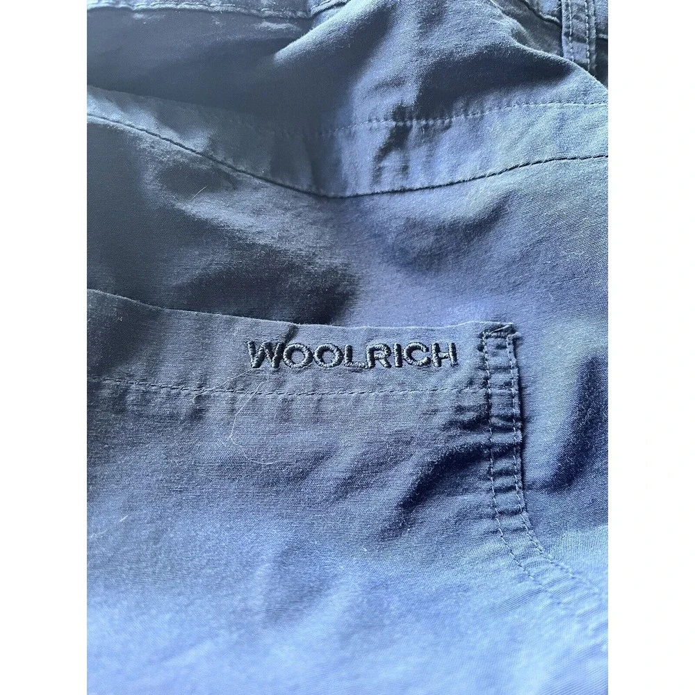 ✅SOLD Woolrich Navy Blue Ruched Legs Hiking Capris Crop Cargo Pants Size 14 - Picture 13 of 13